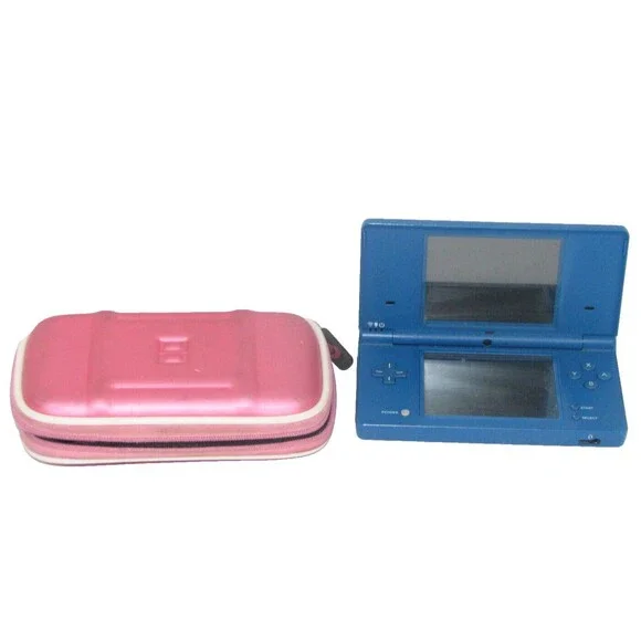 Nintendo DS Blue Handheld Game System with Case, Cord & Lot of 8 Games